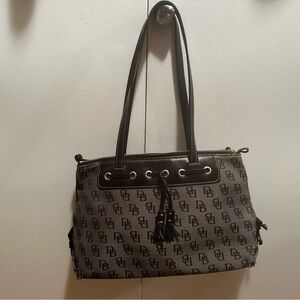 Dooney & Bourke Signature Logo Canvas & Leather Tassel Tote/Shoulder Bag